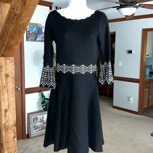 Danny and Nicole 3/4 Sleeve A-Line Sweater Dress Bell Sleeves Size Small